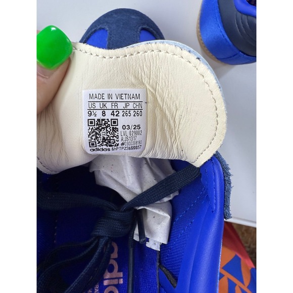 Adidas Samba OG Womens Satin Lucid Blue/Indigo Gum Sole Sneakers Size 9.5 NWB - Picture 7 of 9